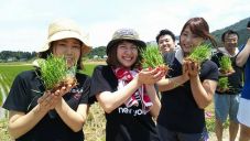 リクルートの皆さんも田植え