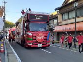 あわら温泉街を聖火リレー